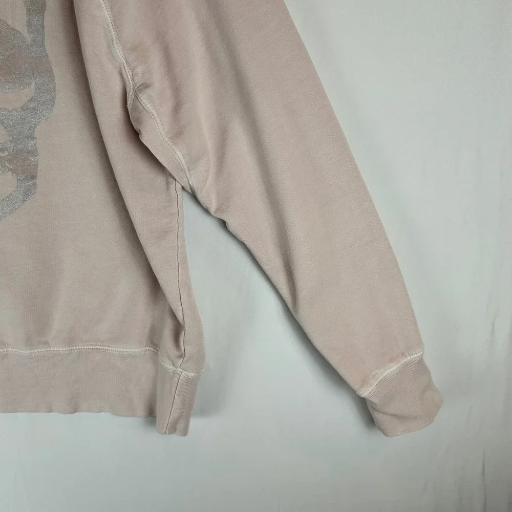 Zadig & Voltaire Womens Pink Skull Graphic Raglan Sweatshirt Silver Metallic M - Picture 8 of 9
